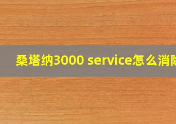 桑塔纳3000 service怎么消除